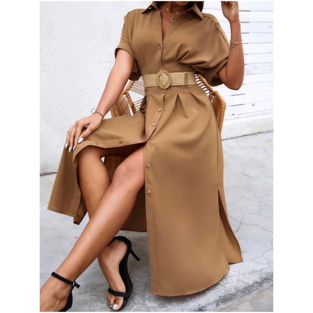 Boho Button up Minimalist Shirt Dress - Picture 14 of 16